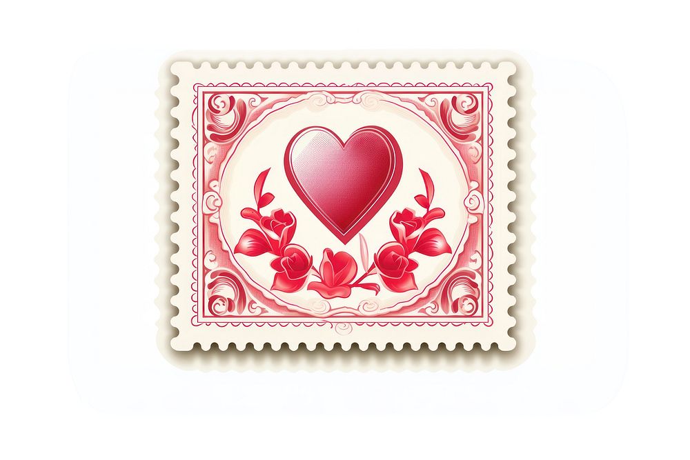 Valentine postage stamp pattern symbol heart.