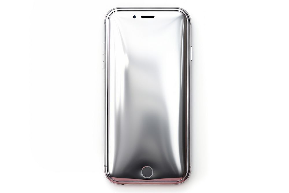 Smartphone metal white background portability.