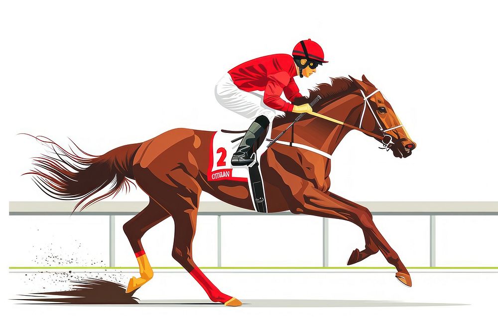 Jockey riding racehorse on a fast speed mammal animal adult.