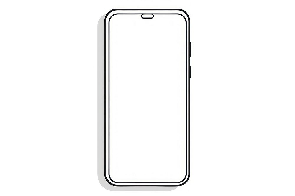 Smartphone icon line white background electronics.