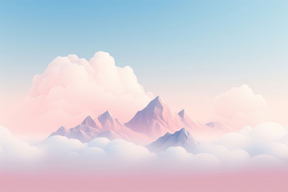  Pastel sky and mountain cloud backgrounds landscape. AI generated Image by rawpixel.