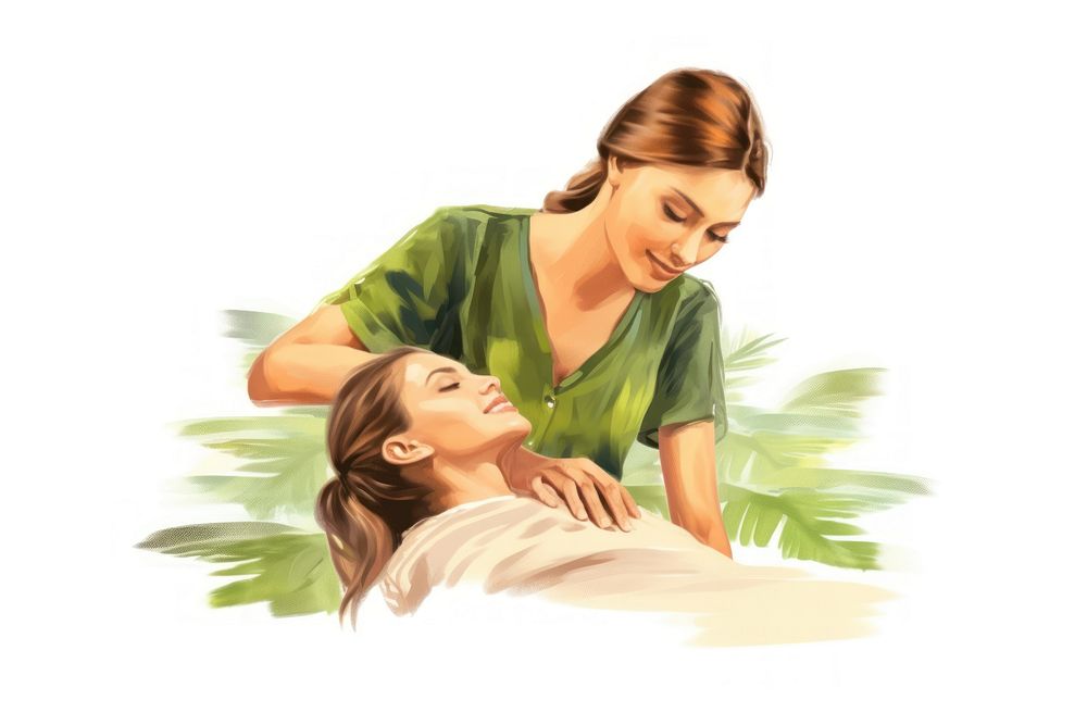 Massage adult white background togetherness.