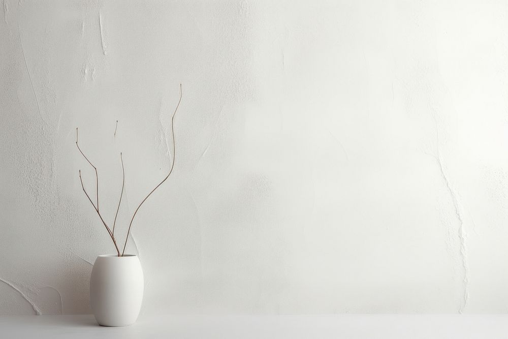 Wall paint textured plant white vase. AI generated Image by rawpixel.