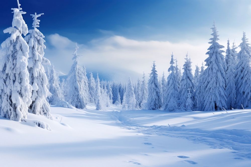 Winter landscape panoramic outdoors.