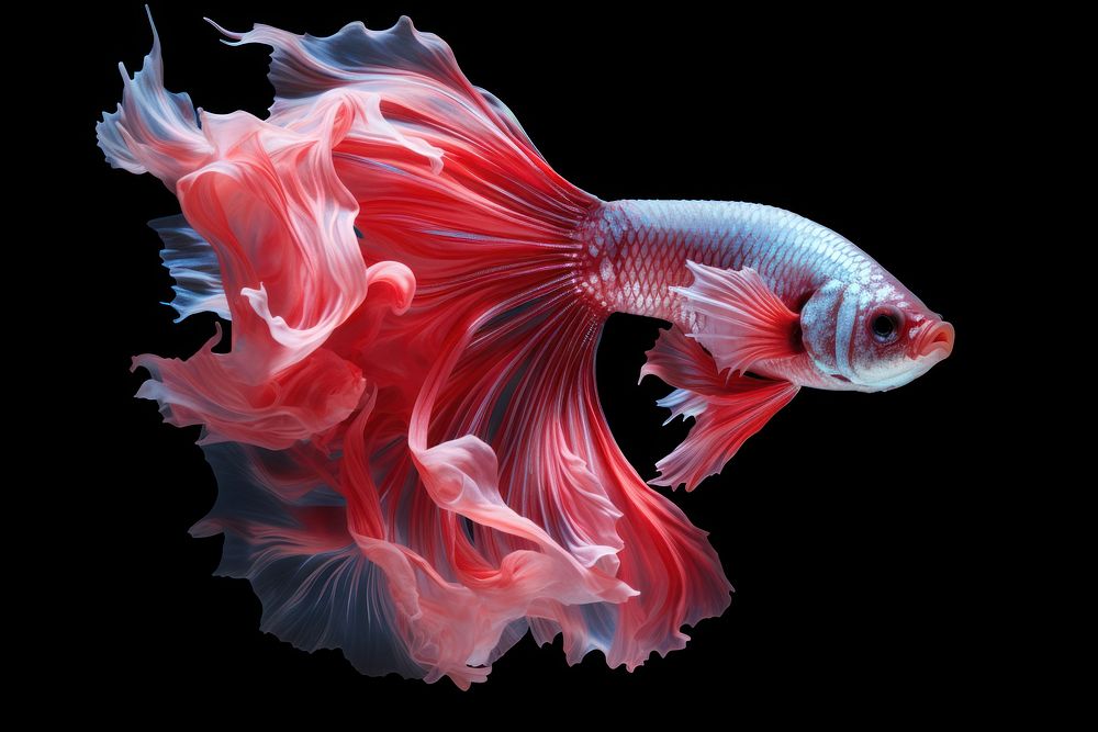  Siamese Fighting Fish fish animal pink. AI generated Image by rawpixel.