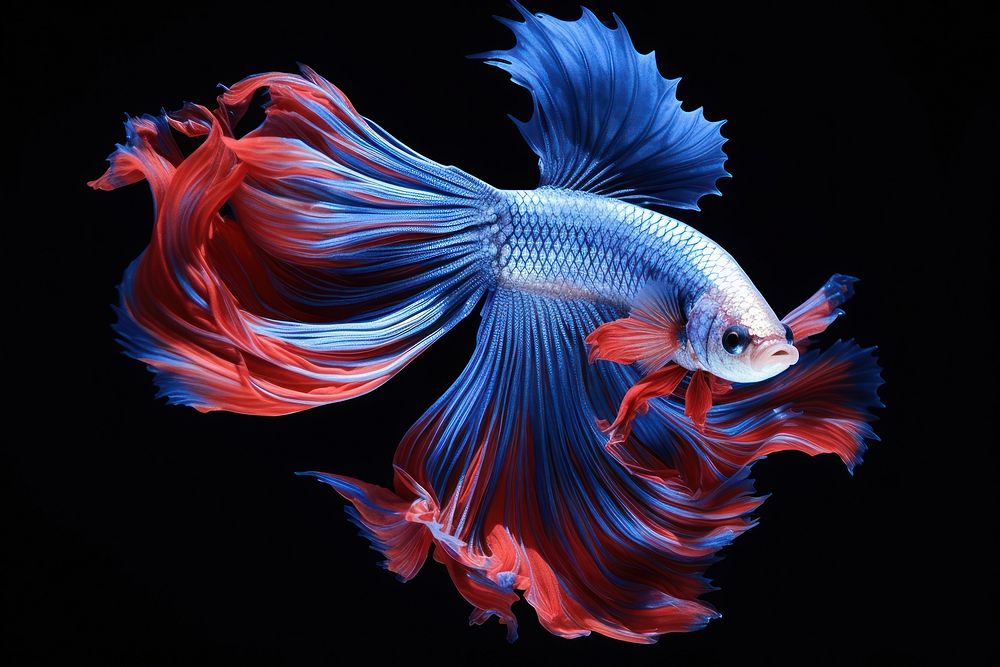  Siamese Fighting Fish fish animal water. AI generated Image by rawpixel.