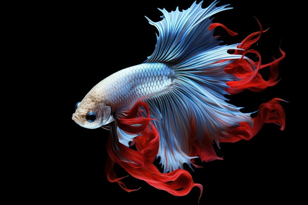  Siamese Fighting Fish fish animal water. AI generated Image by rawpixel.
