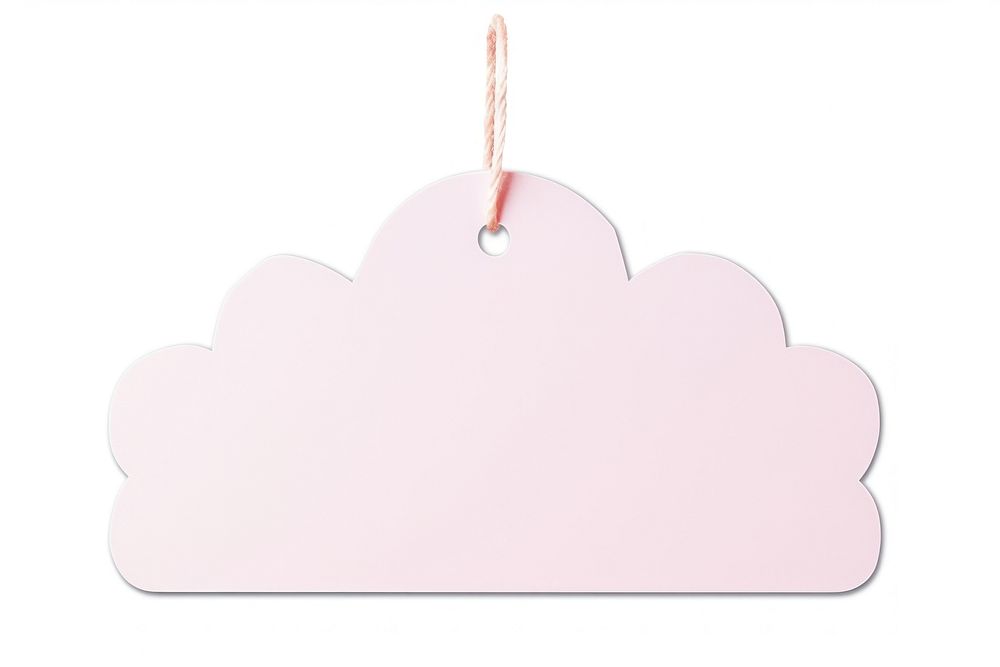 Cloud gift tag pink white background accessories.