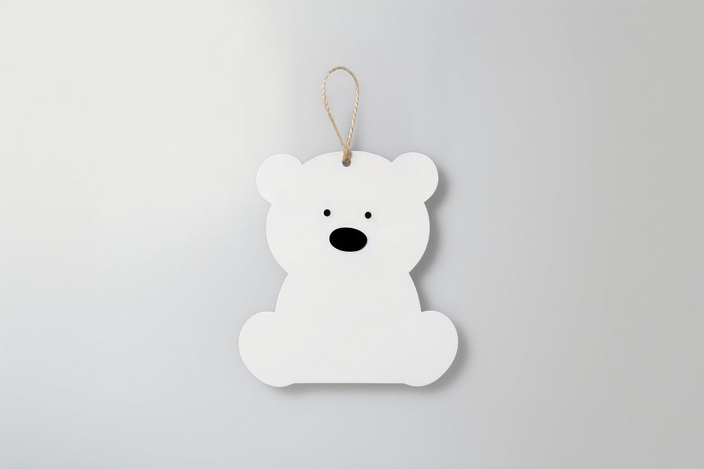 Teddy bear shaped paper gift tag white art anthropomorphic.