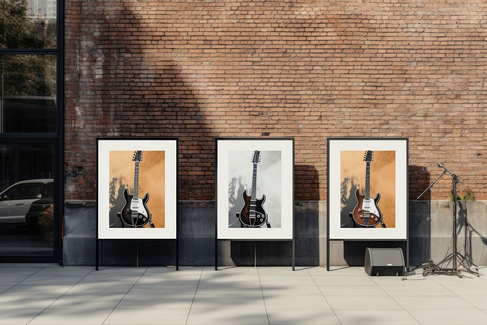 Posters guitar wall art.