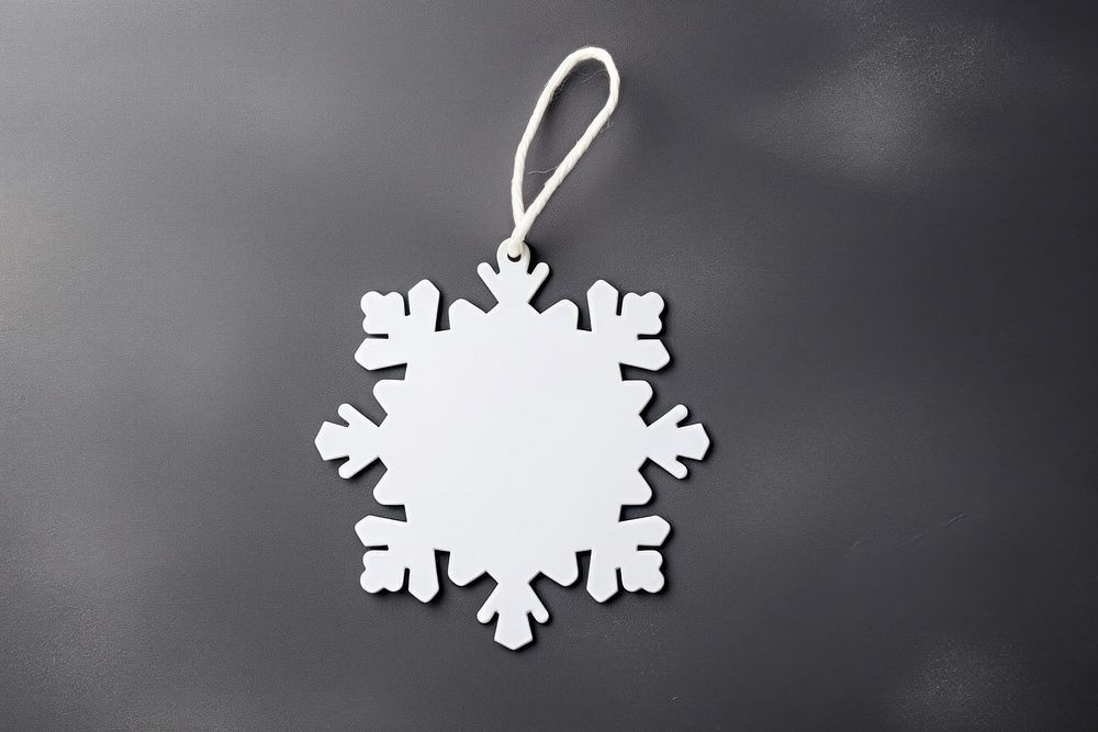 Gift tag snowflake shape white.