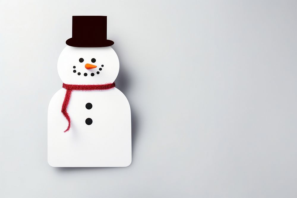 Gift tag snowman winter white.