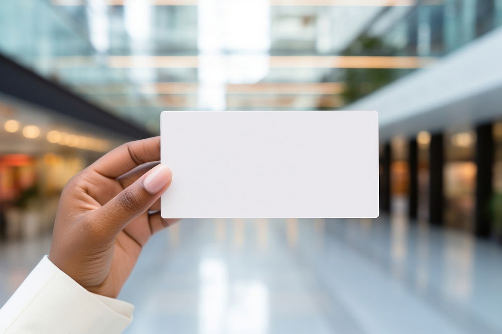 Hand holding blank name card photo architecture electronics.