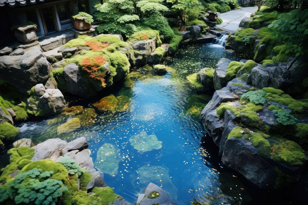 Pond outdoors nature stream.