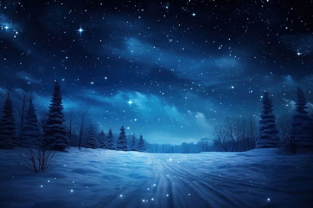 Night winter view landscape astronomy outdoors.