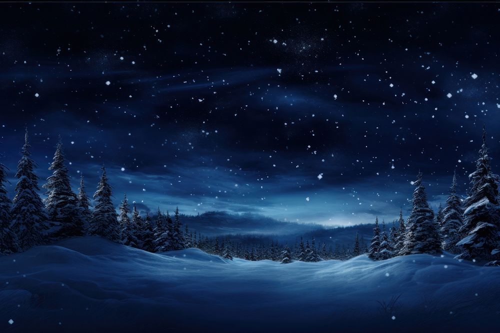 Night winter view landscape outdoors nature.