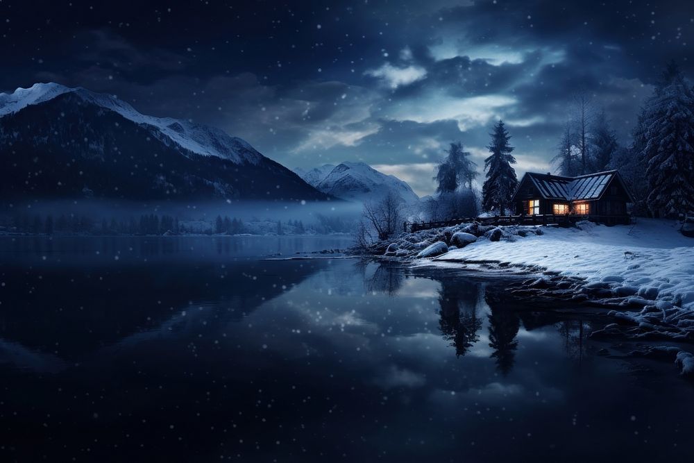 Night winter view architecture landscape outdoors.