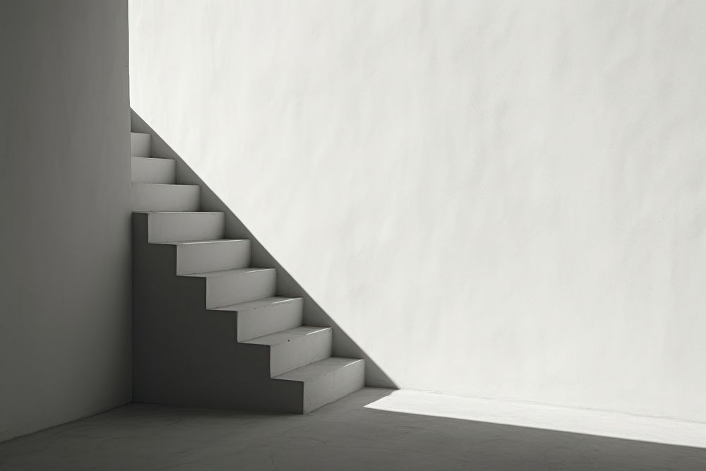  Shadow on wall architecture staircase handrail. AI generated Image by rawpixel.