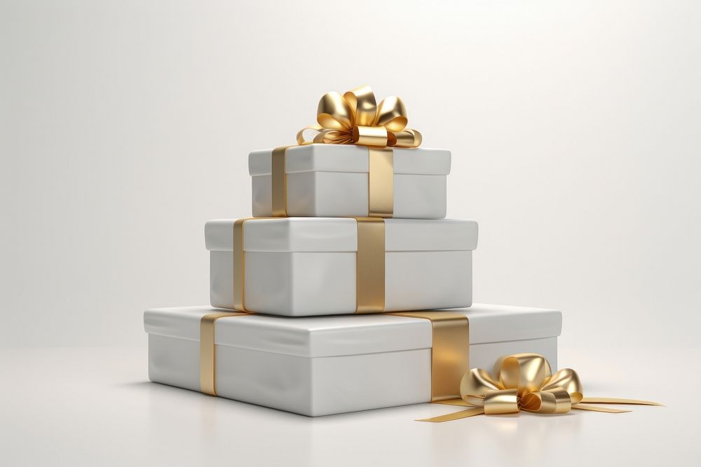 Box gift ribbon white.