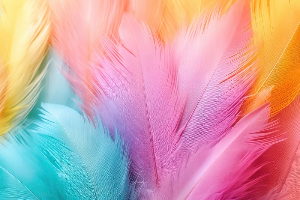 Rainbow backgrounds feather pattern.