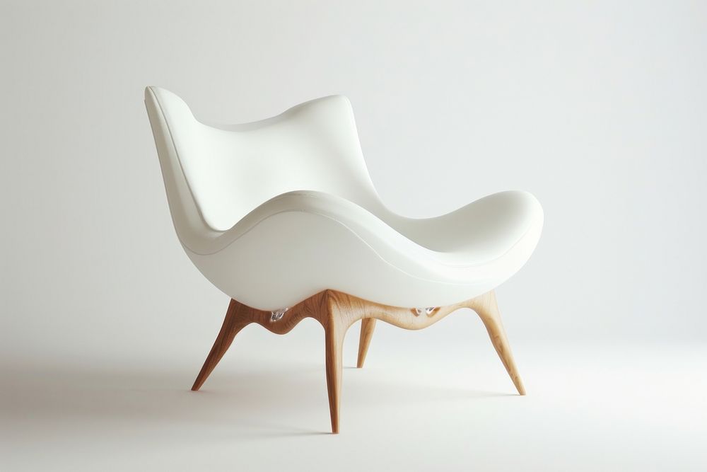 Cool tone color armchair furniture white wood.