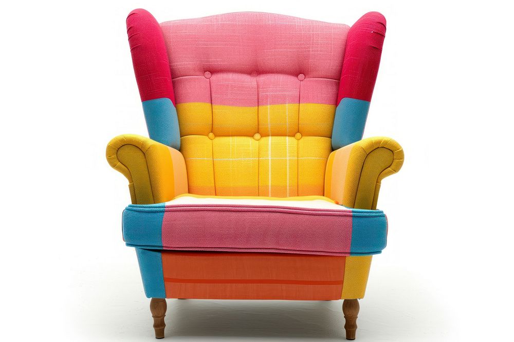 Kid cute color armchair furniture white background comfortable.