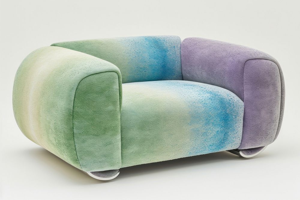 Pastel color armchair furniture comfortable loveseat.