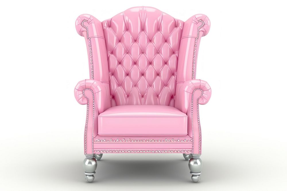 Pastel color armchair furniture white background investment.