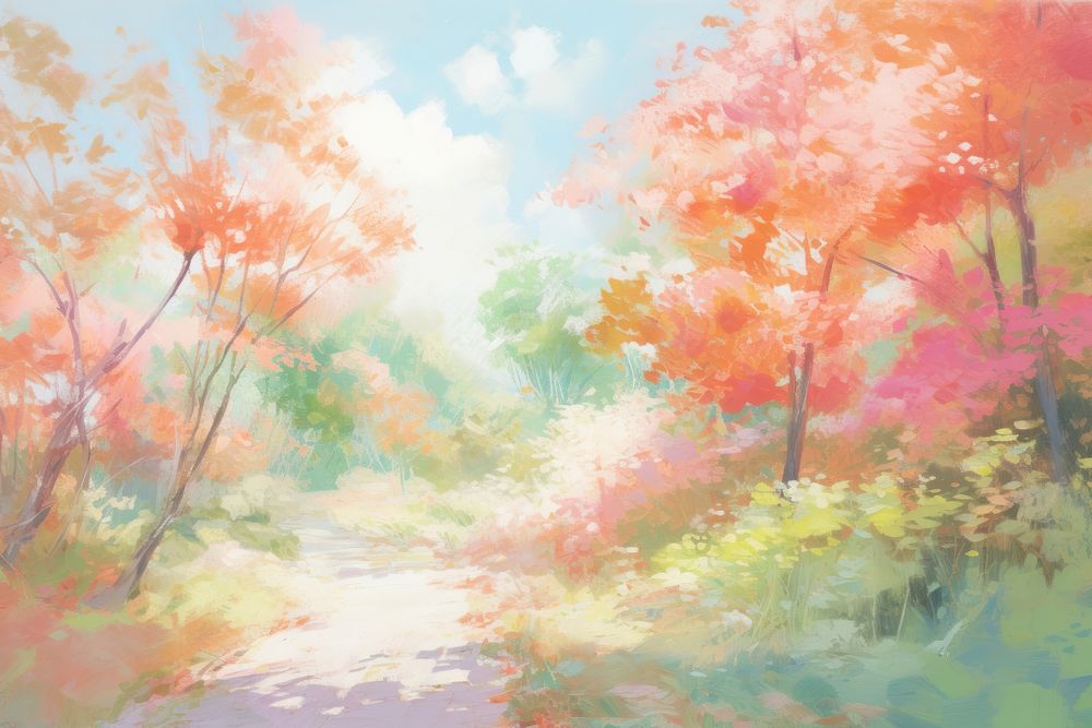 Autumn landscape backgrounds painting outdoors. AI generated Image by rawpixel.