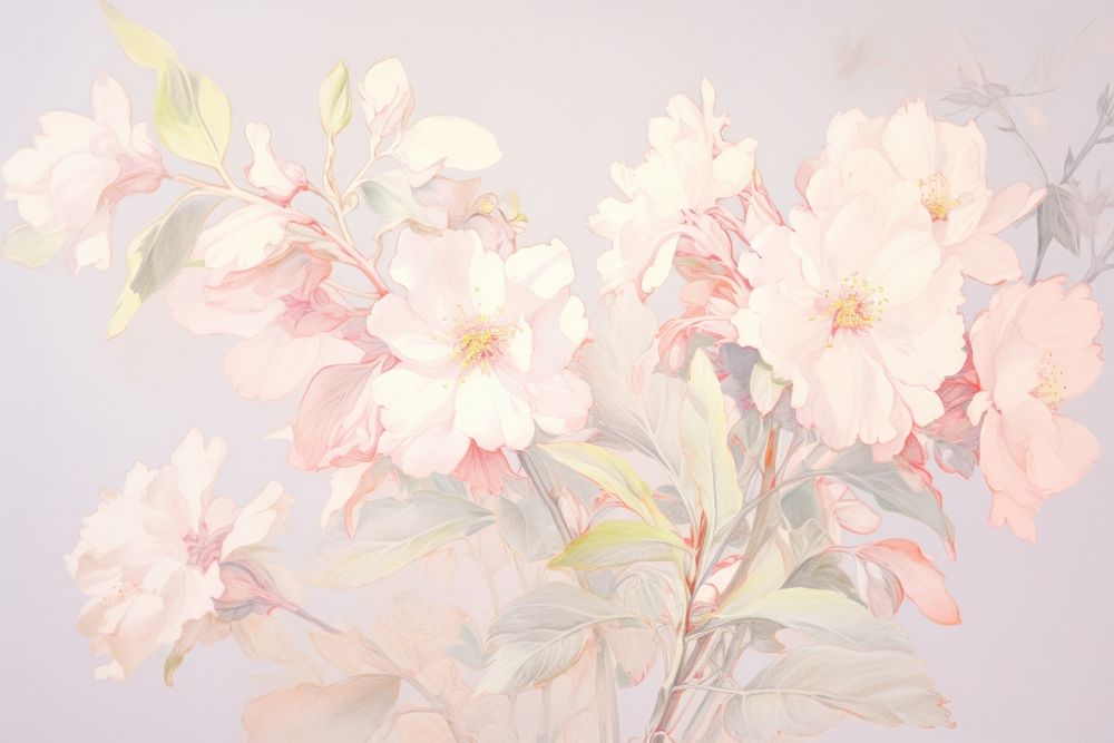  Blossom blossom painting flower. AI generated Image by rawpixel.