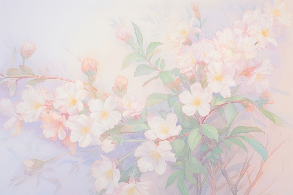  Blossom blossom backgrounds painting. AI generated Image by rawpixel.