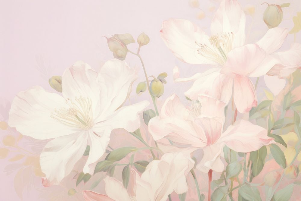  Heather floral backgrounds painting blossom. AI generated Image by rawpixel.