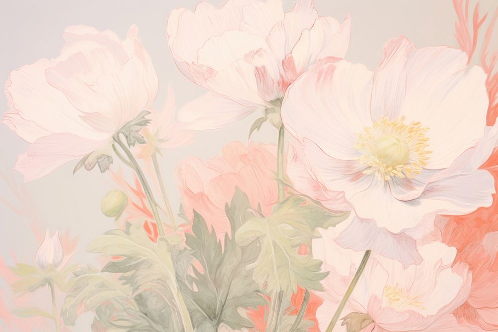  Heather floral backgrounds painting pattern. AI generated Image by rawpixel.