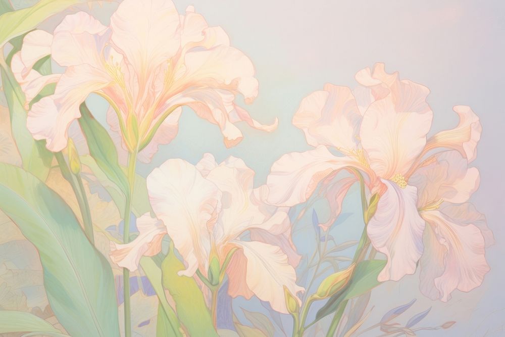  Iris backgrounds painting pattern. AI generated Image by rawpixel.