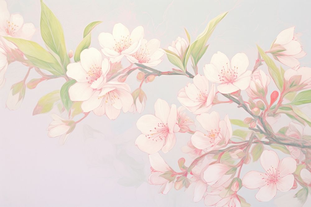  Pink sakura flowers blossom plant inflorescence. AI generated Image by rawpixel.