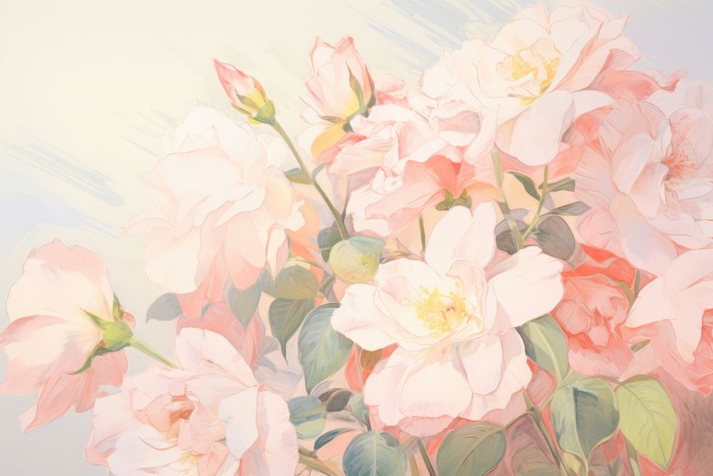  Roses backgrounds painting blossom. 