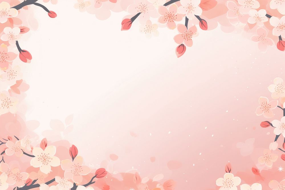 Sakura border backgrounds blossom flower. AI generated Image by rawpixel.