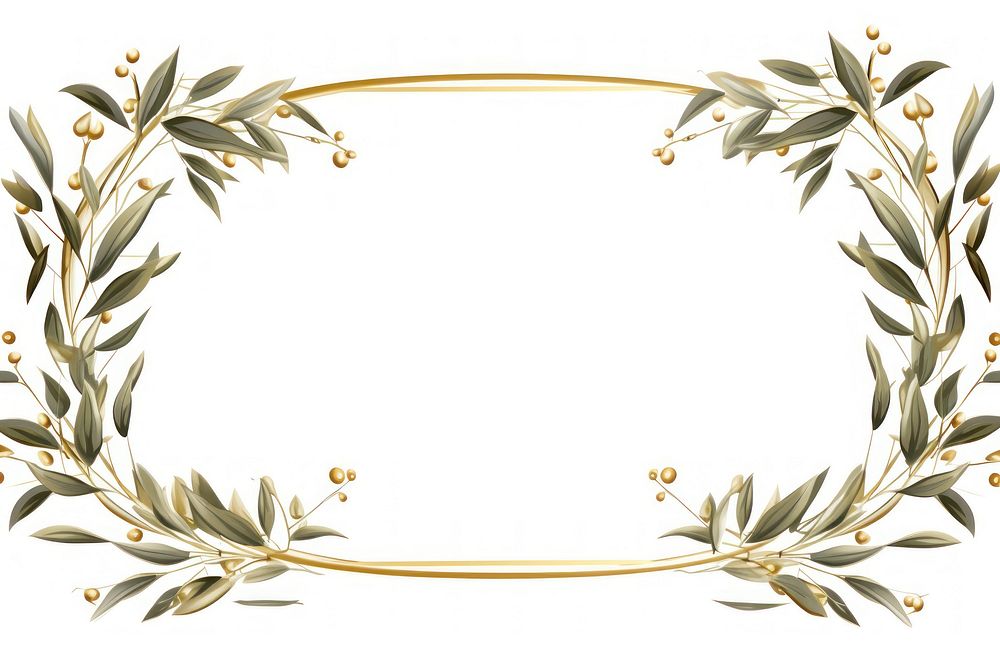 Olive branch frame white background accessories accessory. AI generated Image by rawpixel.