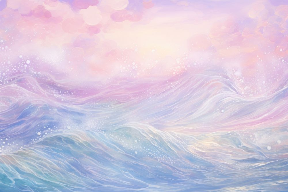  Ocean waves pastel backgrounds outdoors painting. AI generated Image by rawpixel.