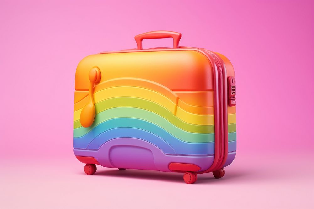 Summer 3d realistic render vector icon Suitcase suitcase luggage spectrum.