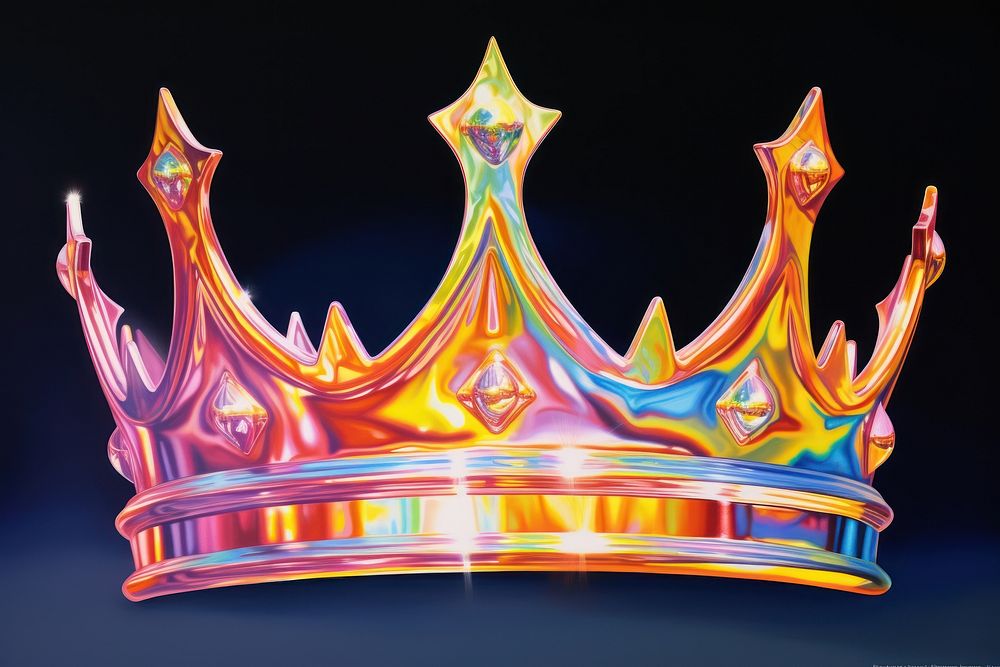 1970s Airbrush Art of a crown celebration accessories recreation.
