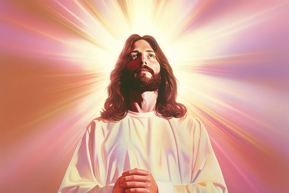 1970s Airbrush Art of a jesus adult art spirituality.
