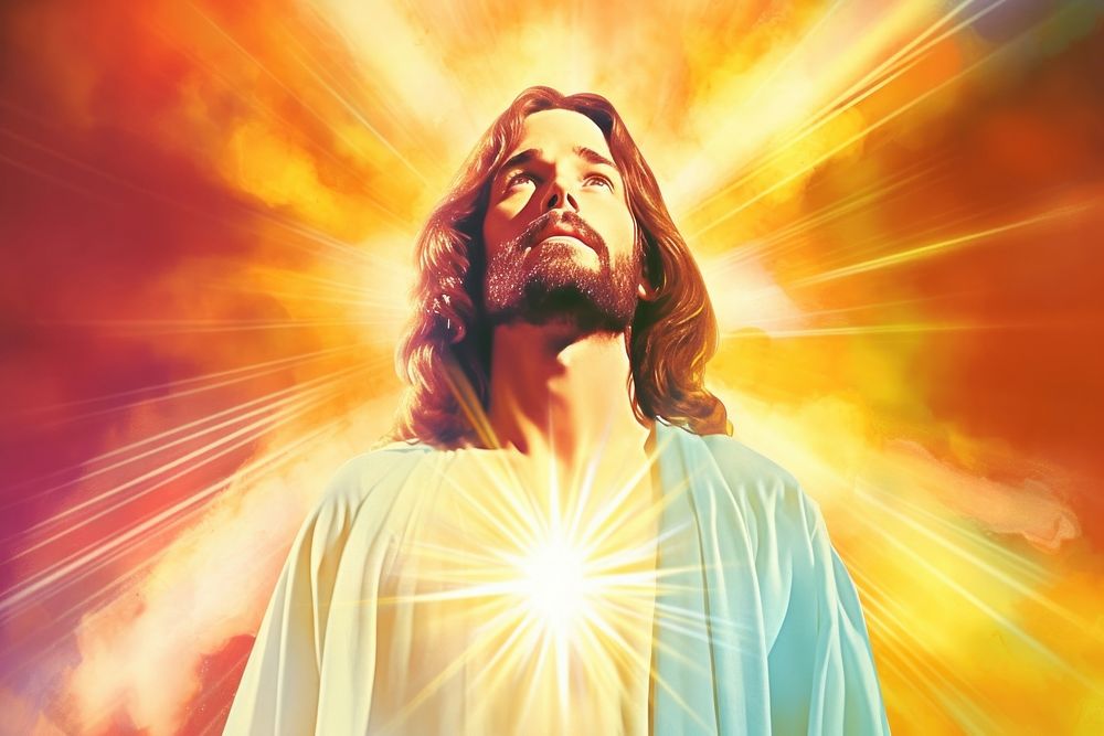1970s Airbrush Art jesus portrait Free Photo Illustration rawpixel