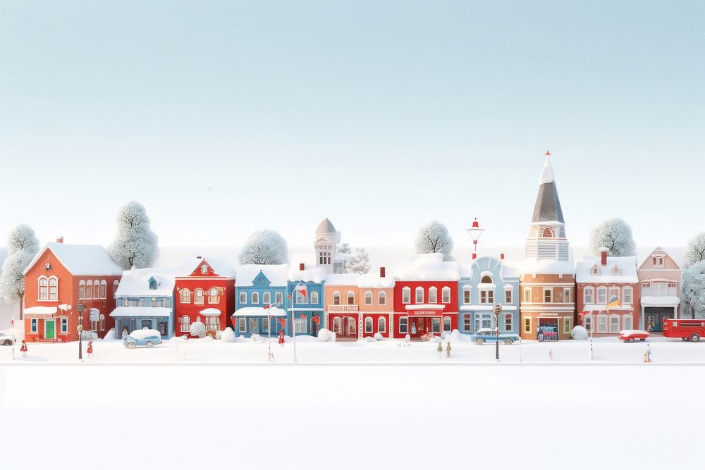 Snow architecture building outdoors. AI generated Image by rawpixel.