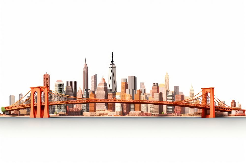 Bridge city architecture cityscape. AI generated Image by rawpixel.