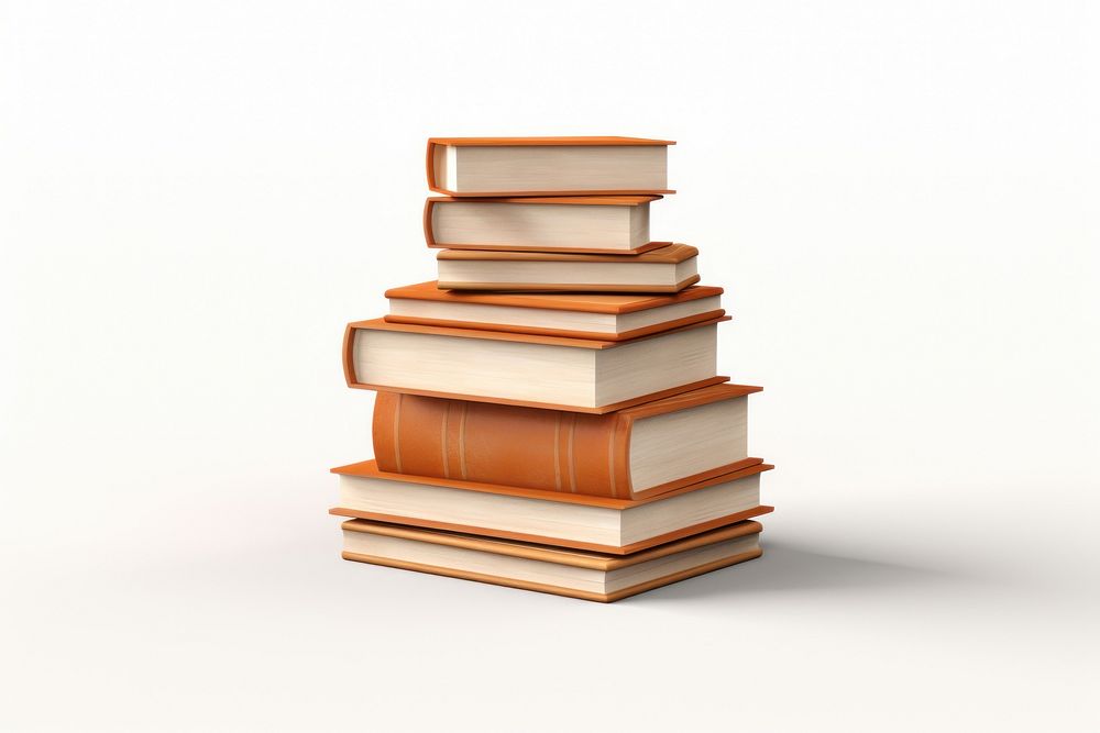 Stack of books publication wood white background. AI generated Image by rawpixel.