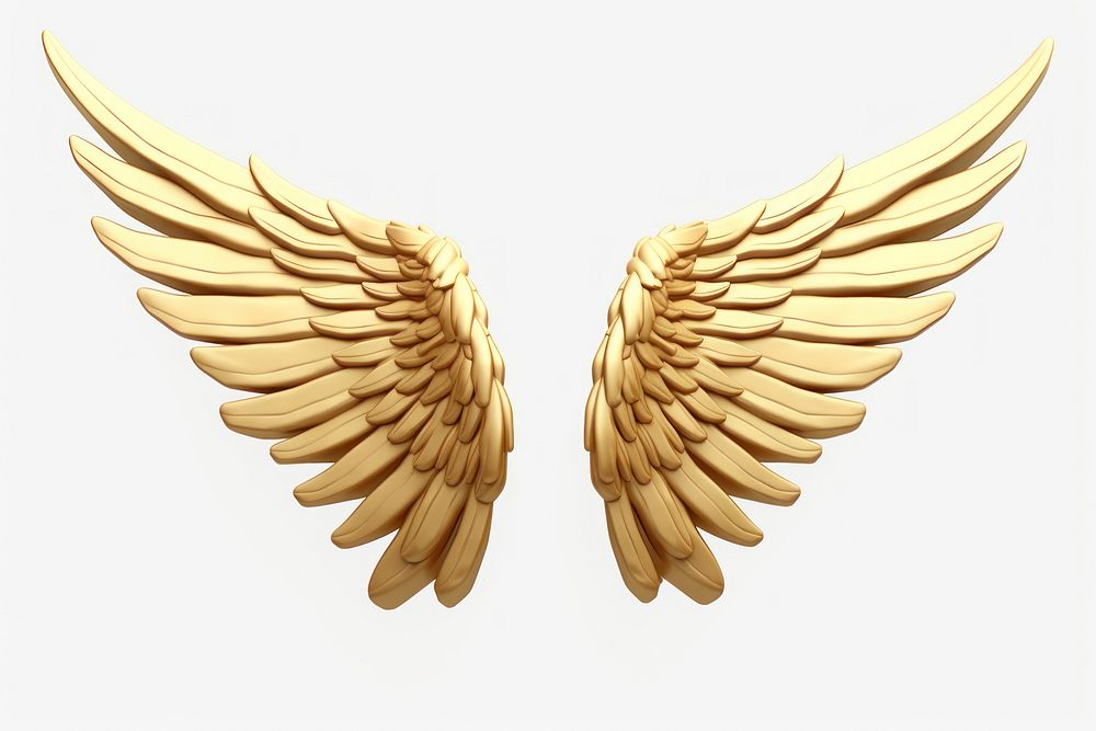 Angel wings gold white background invertebrate.