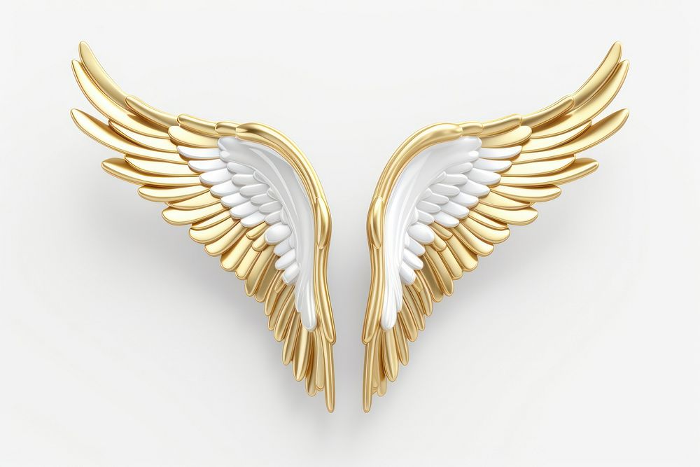 Angel wings gold jewelry white.