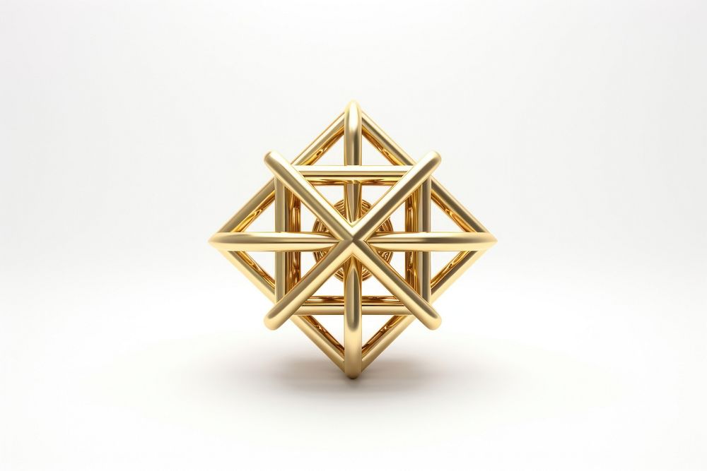 Geometric gold jewelry white background.
