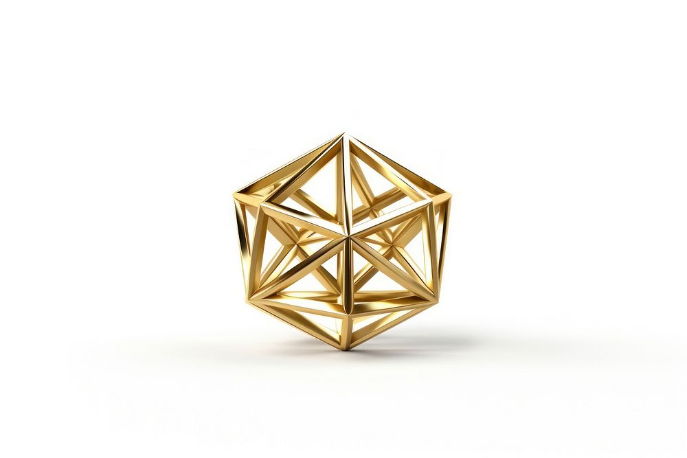 Geometric jewelry gold white background.